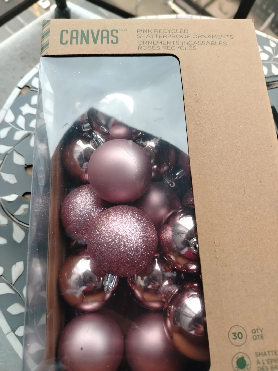 🎄 Pink and Silver Ornaments