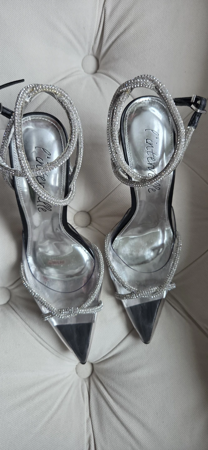 l'Intervalle Rhinestone Clear Heels