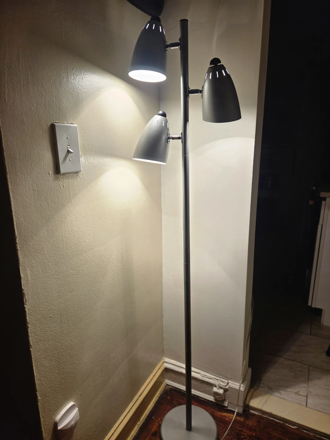 Silver 3-Head Floor Lamp