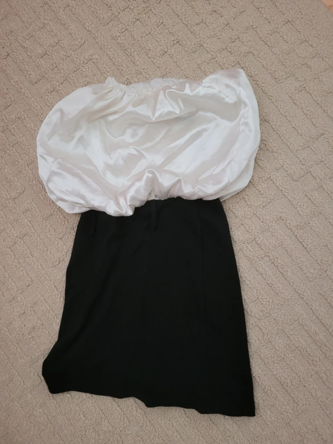 Black and White Satin dress