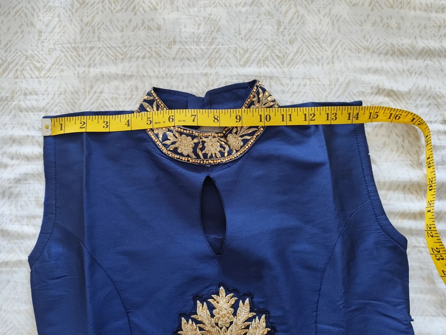 Navy Blue Embroidered  Dress/gown only worn once - photo 5
