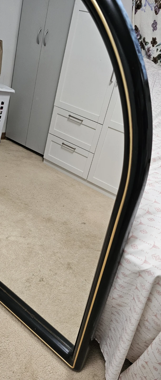 Arched Black Mirror with Gold Trim - photo 5