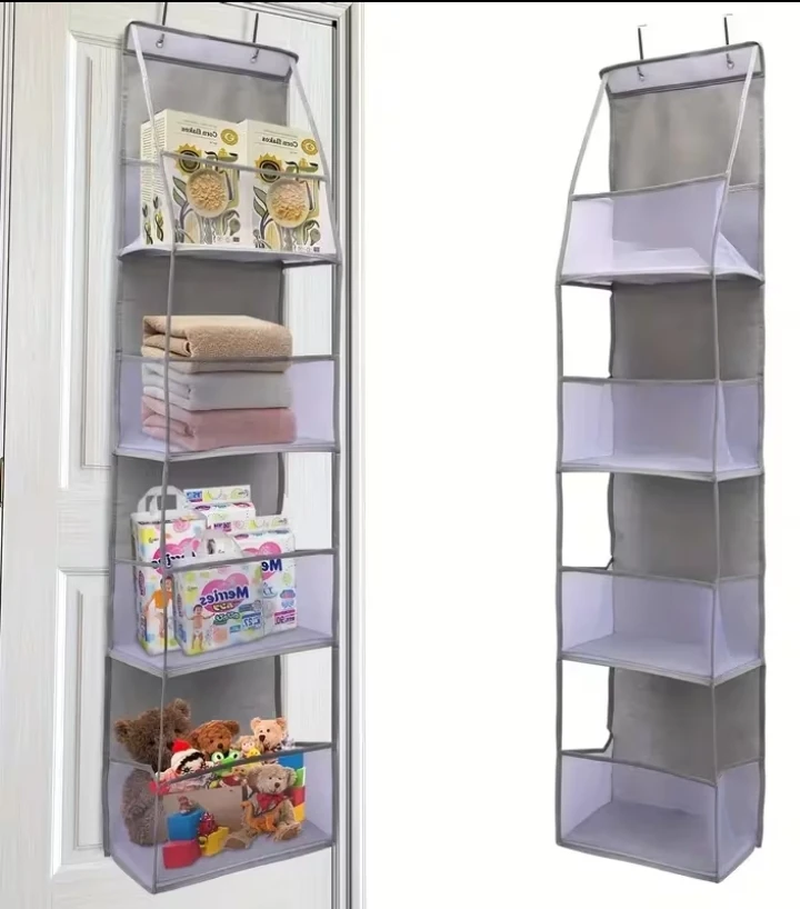 (BRAND NEW) 4-Tier Over-the-Door Hanging Organizer (Grey) - photo 2