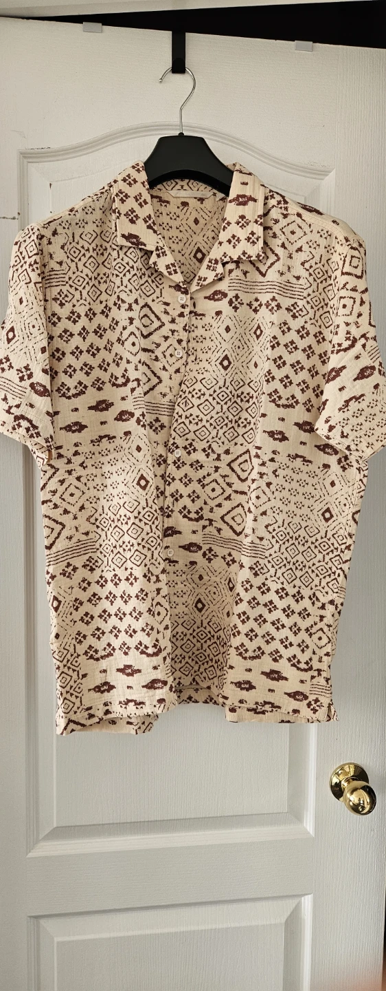 Short Sleeve Button-Up Shirt mens 42