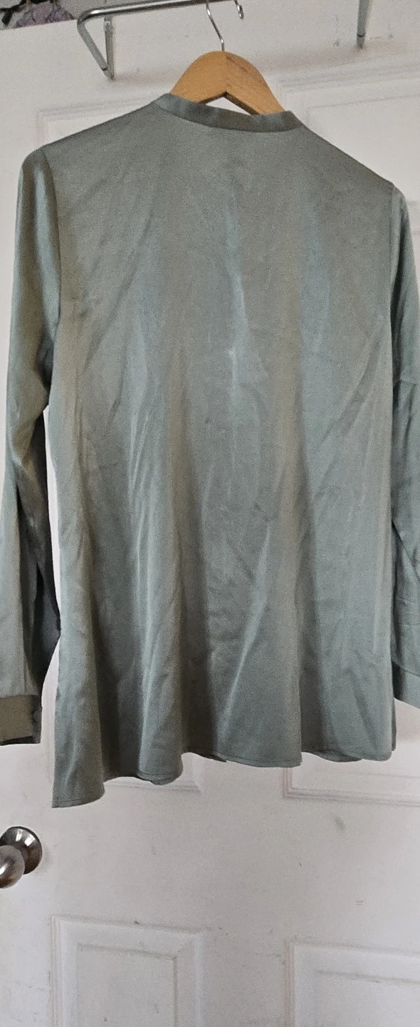 Eileen Fisher Women's Green Mandarin Collar Blouse Size S/P - photo 3