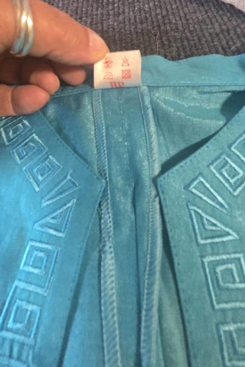 Turquoise silk sleeveless blouse 3XL - photo 3