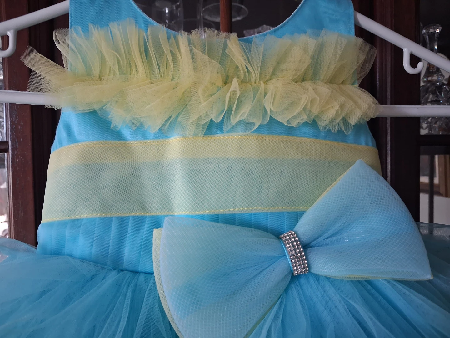 Kids Blue and Yellow Tulle Dress - photo 3