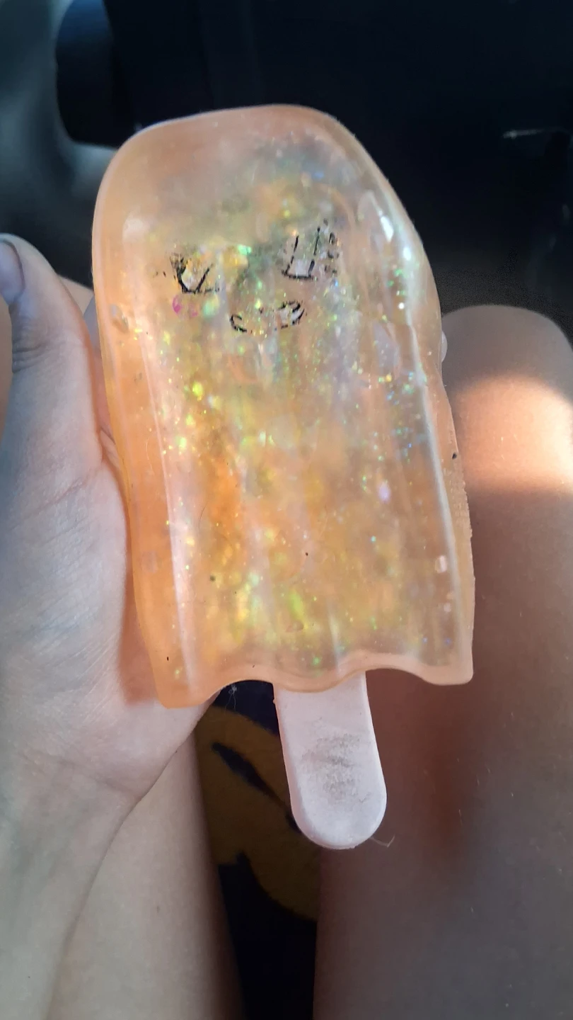 Orange Glitter Ghost Popsicle squishy Resin Art