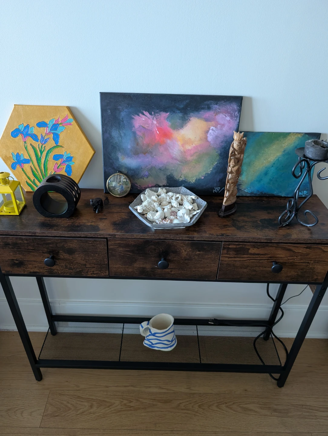 Console Table with 3 Drawers and Power Outlet - photo 2