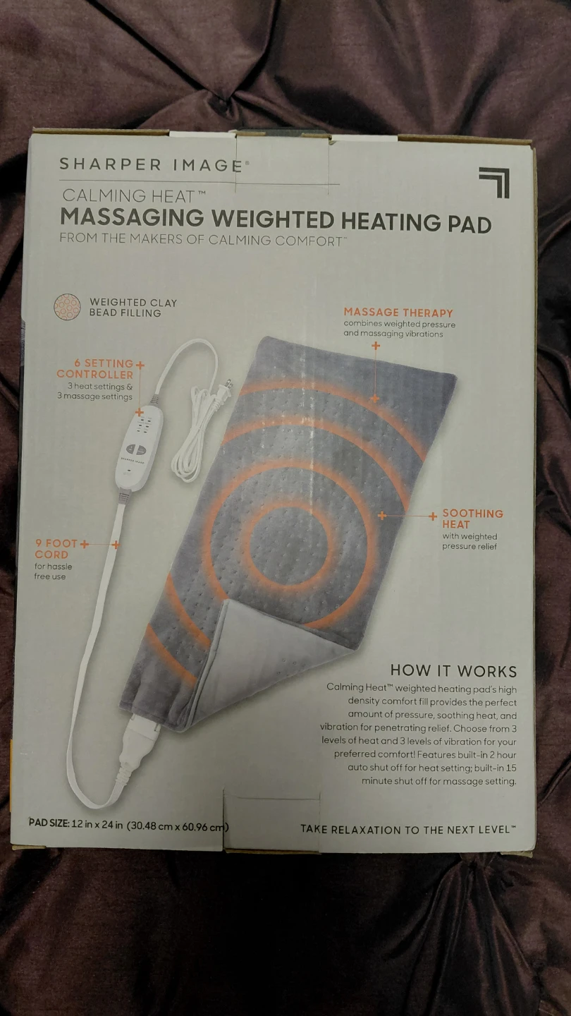 Sharper Image Calming Heat Massaging Weighted Heating Pad - photo 2
