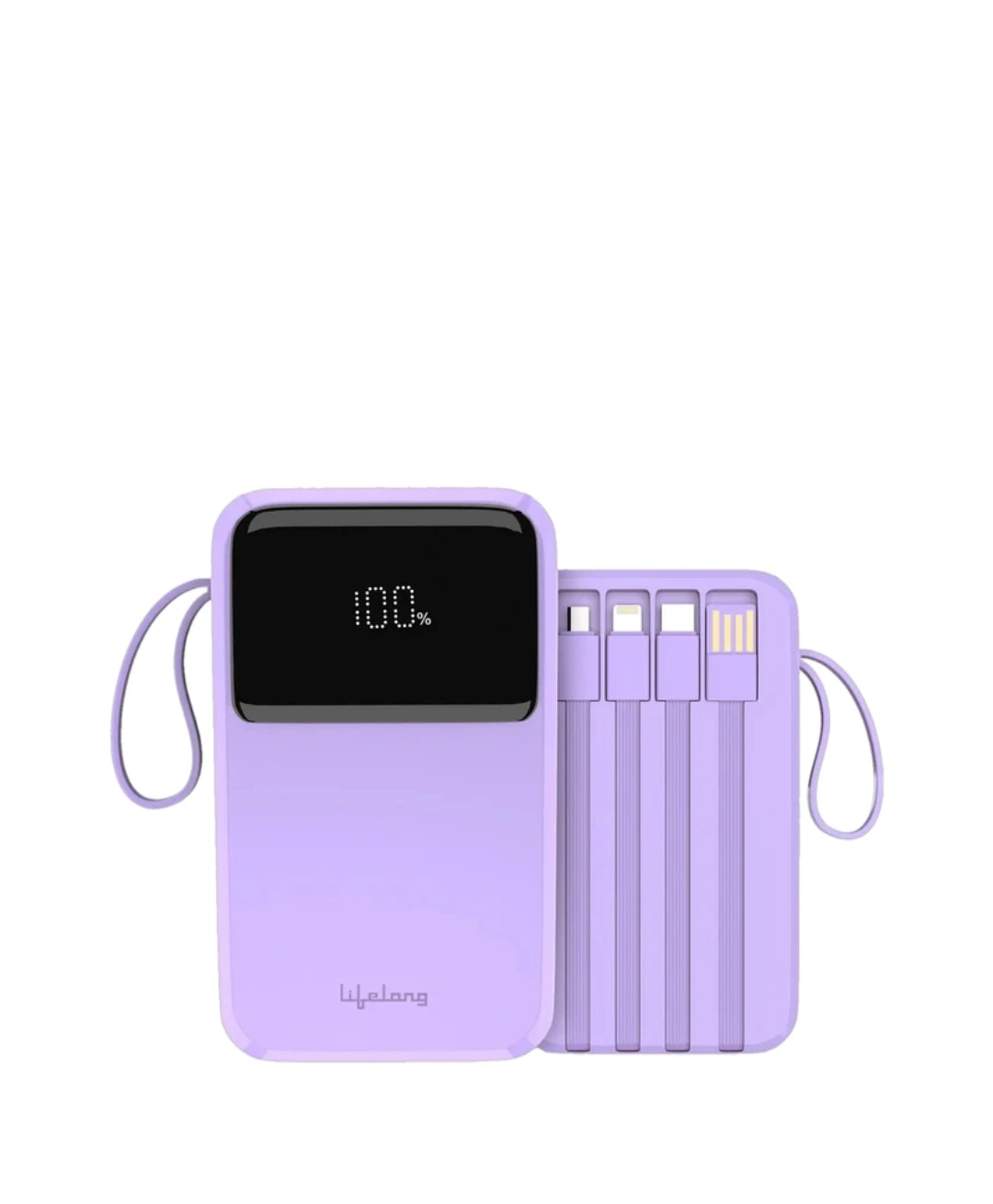 Lifelong 10000 mAh Power Bank with Built-in Cables