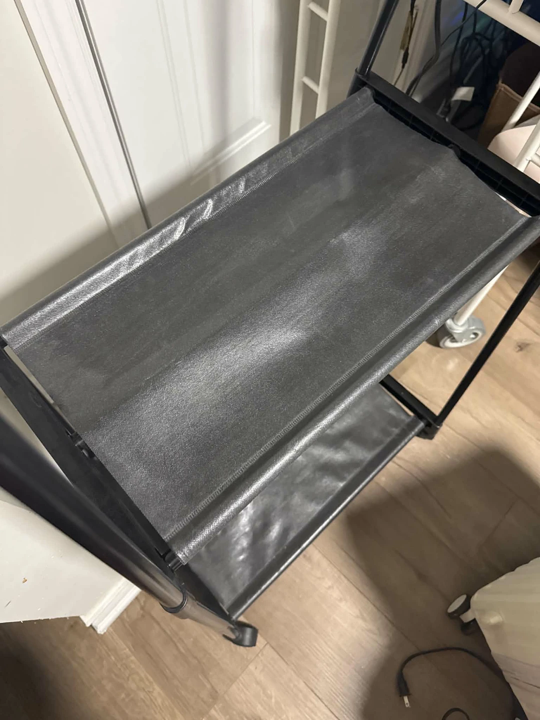 Black Rolling Garment Rack with 2 Shelves - photo 2