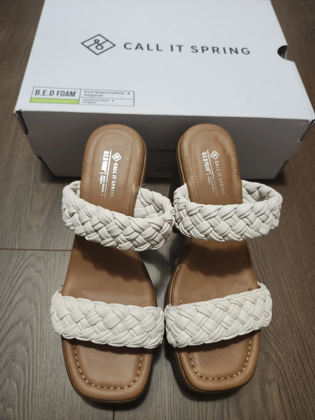 Call It Spring White Braided Platform Sandals