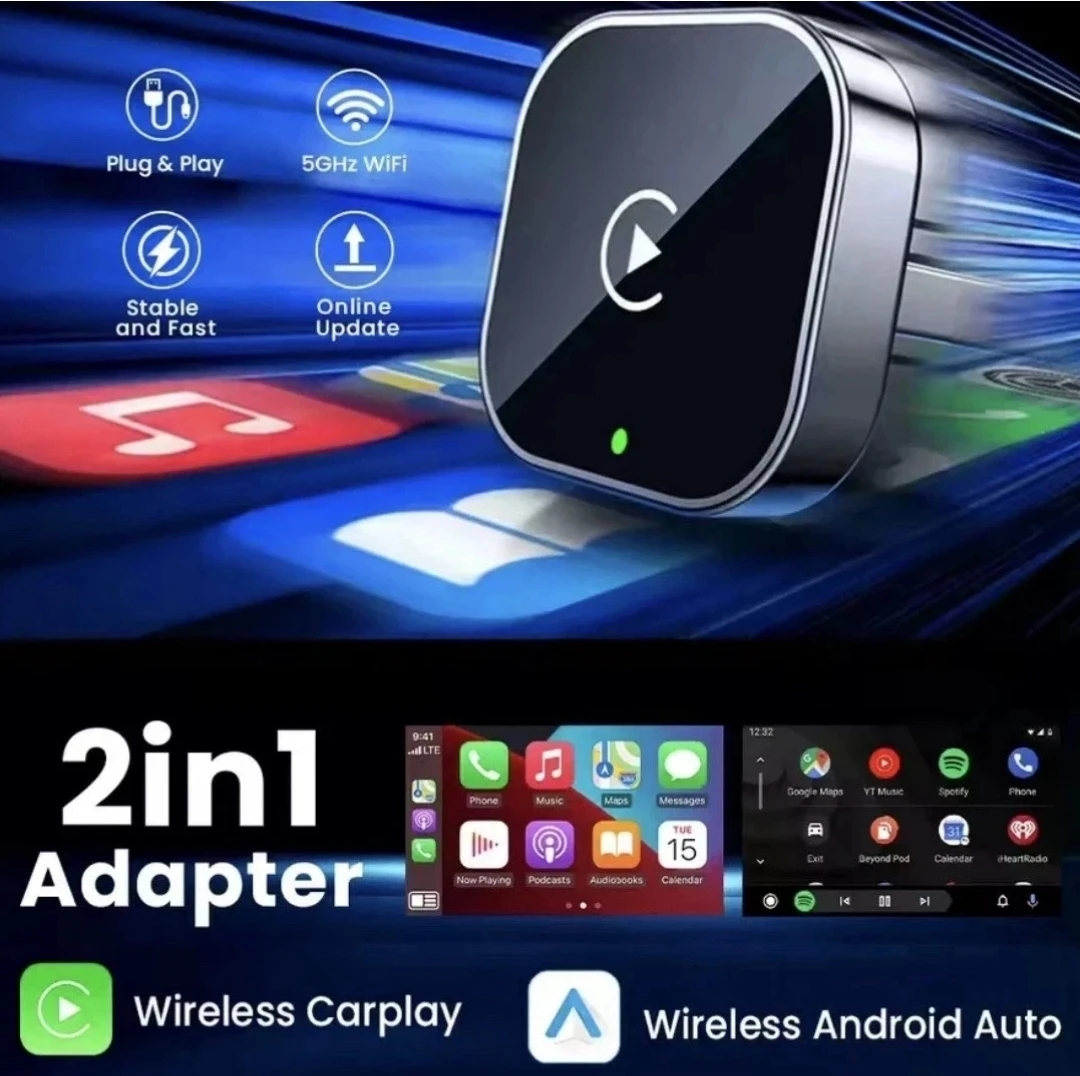 2-in-1 Wireless CarPlay & Android Auto Dongle