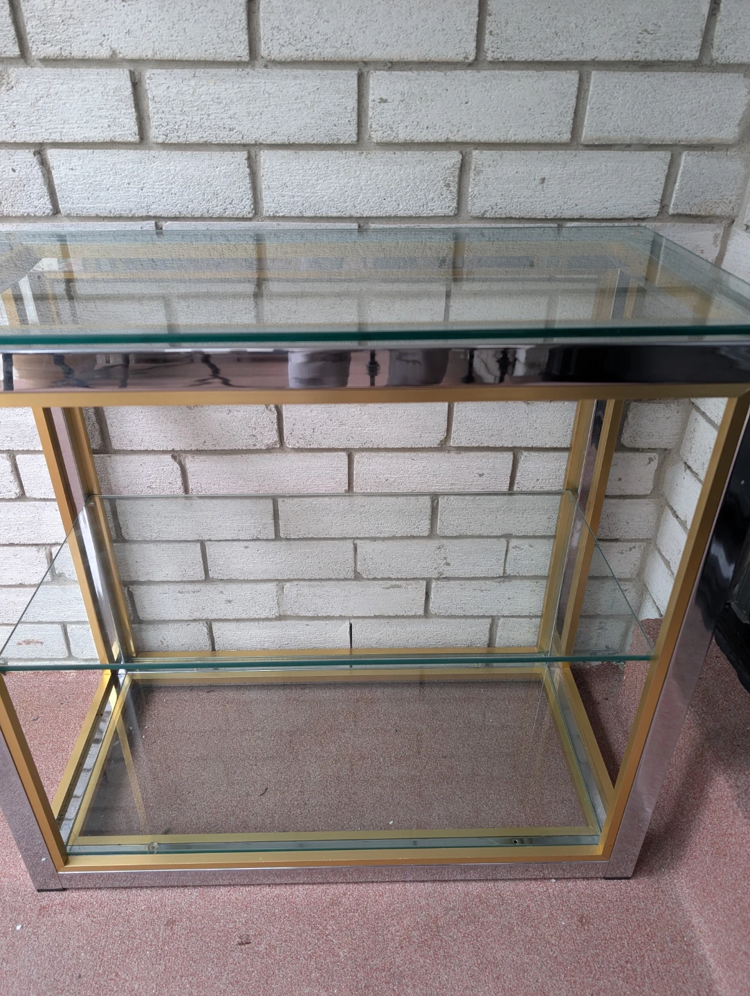 Glass and Chrome Display Shelf