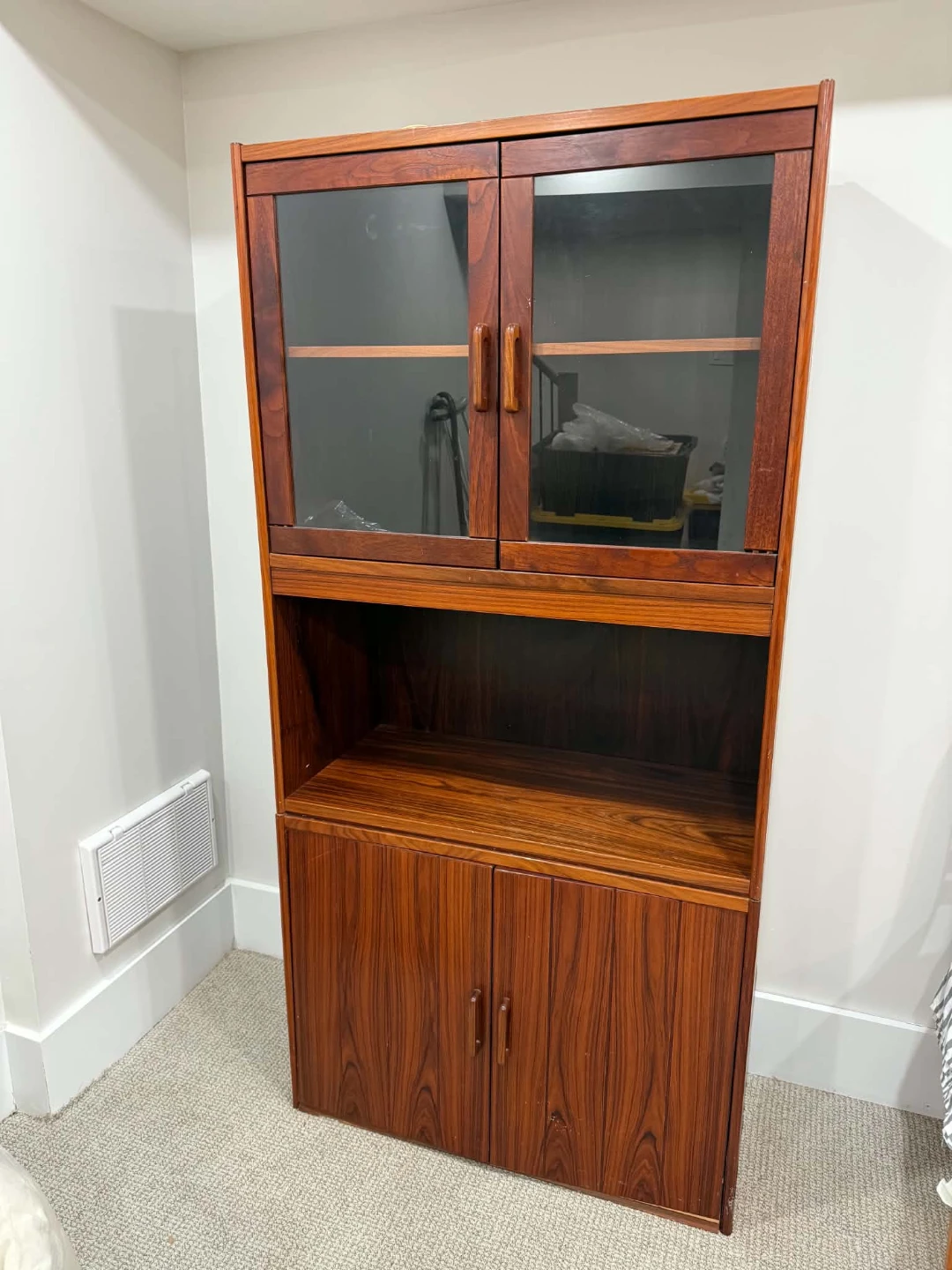 Vintage Mid Century Wooden Display Cabinet - photo 3