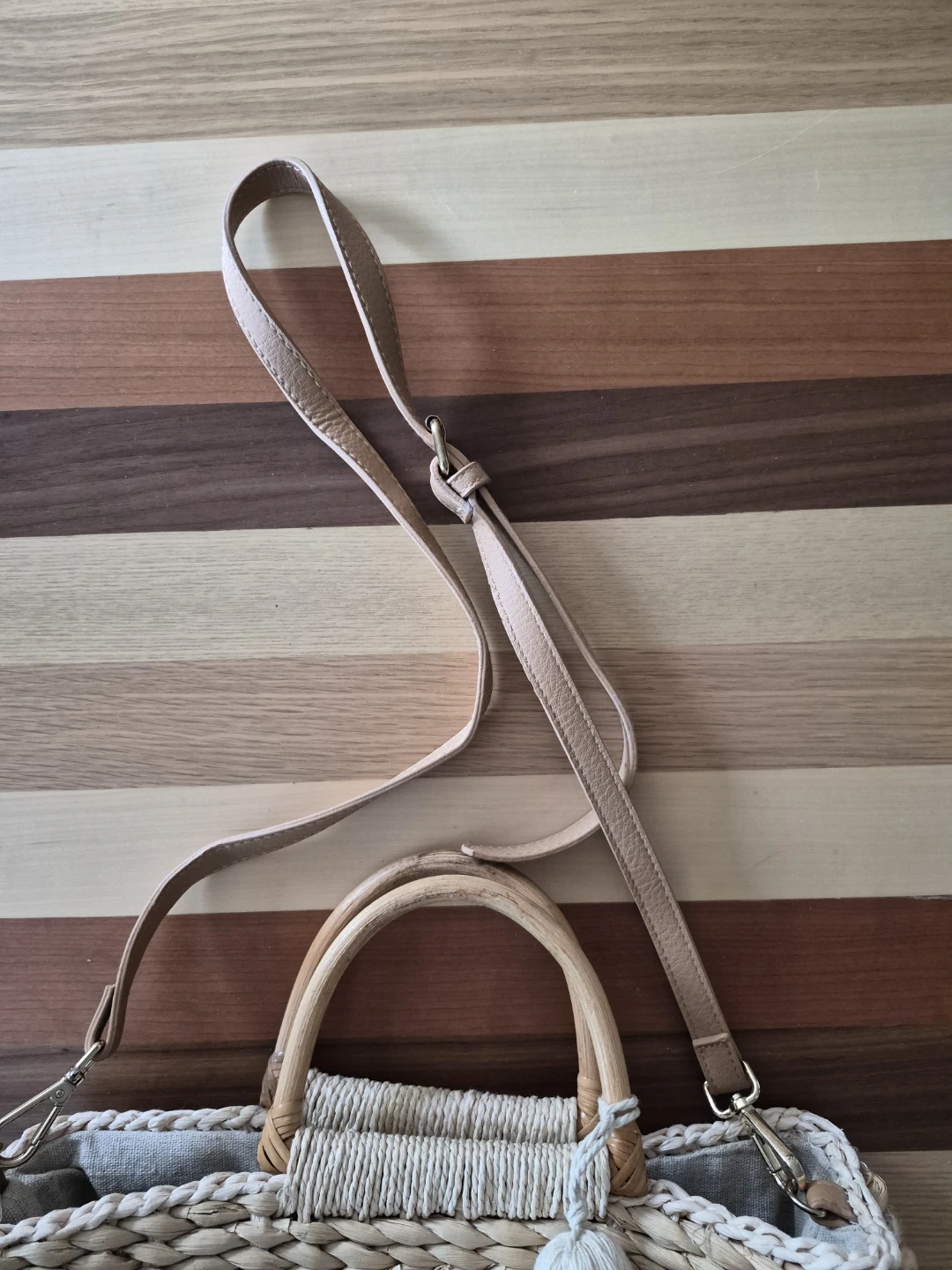 Zara Woven Straw Tote Bag with Tassels & Shoulder Strap - photo 5