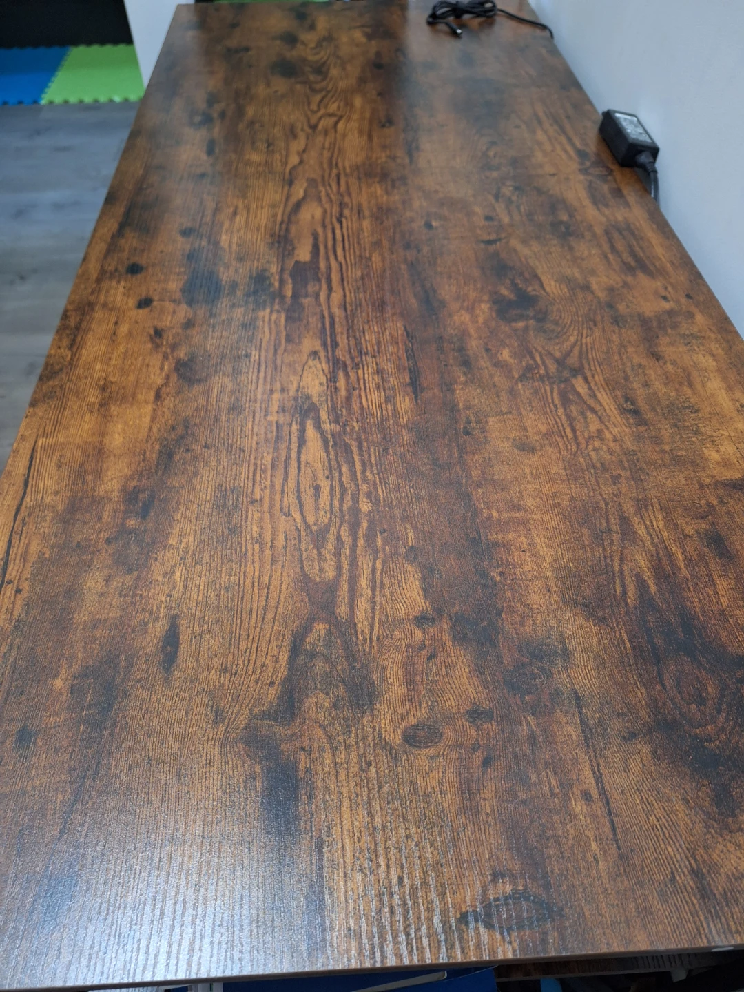 Rustic Wood Computer Desk with Shelves