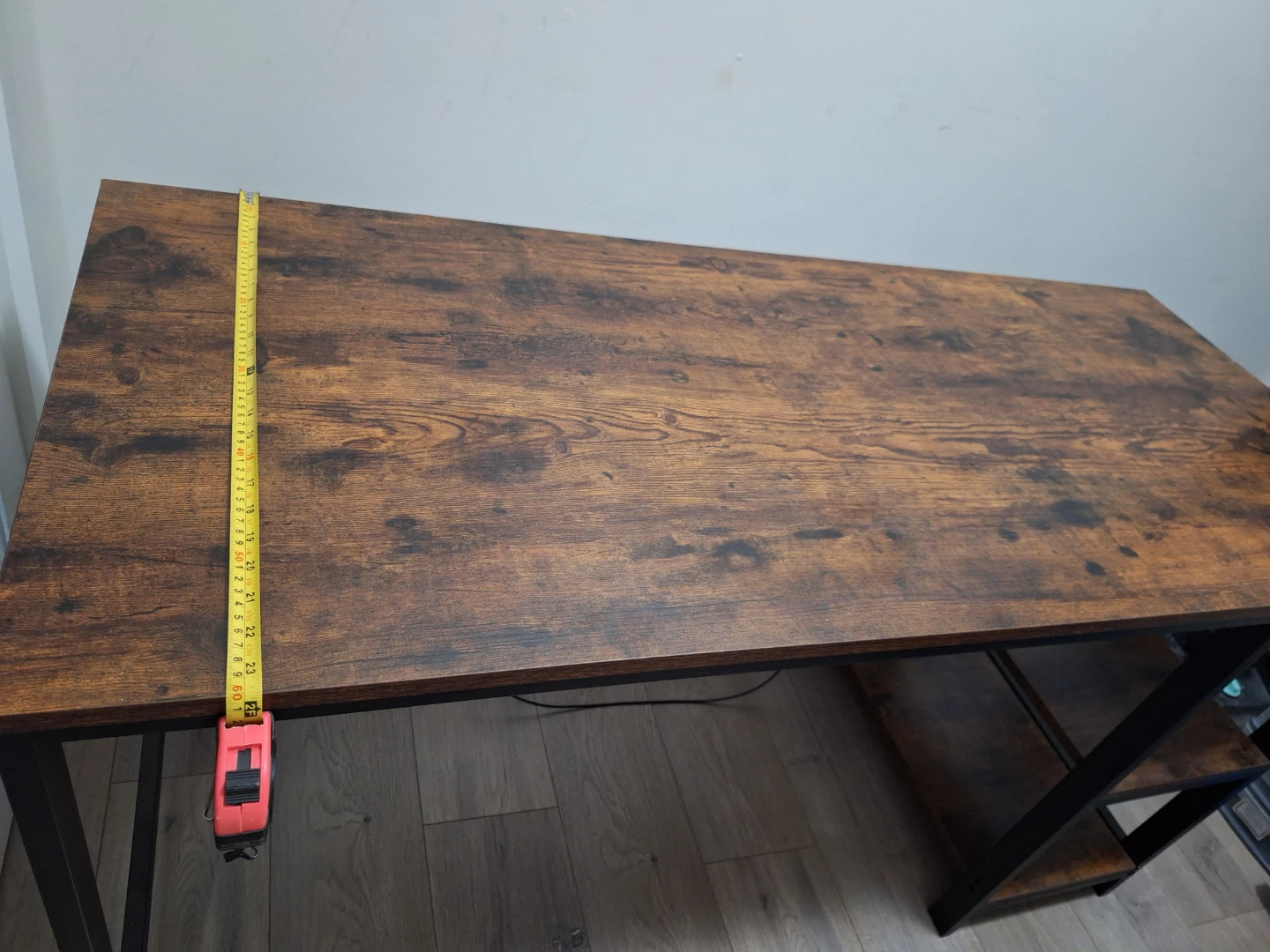 Rustic Wood Computer Desk with Shelves - photo 4