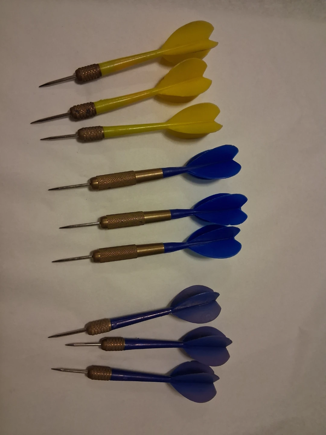 Set of  Vintage Darts - Yellow and Blue