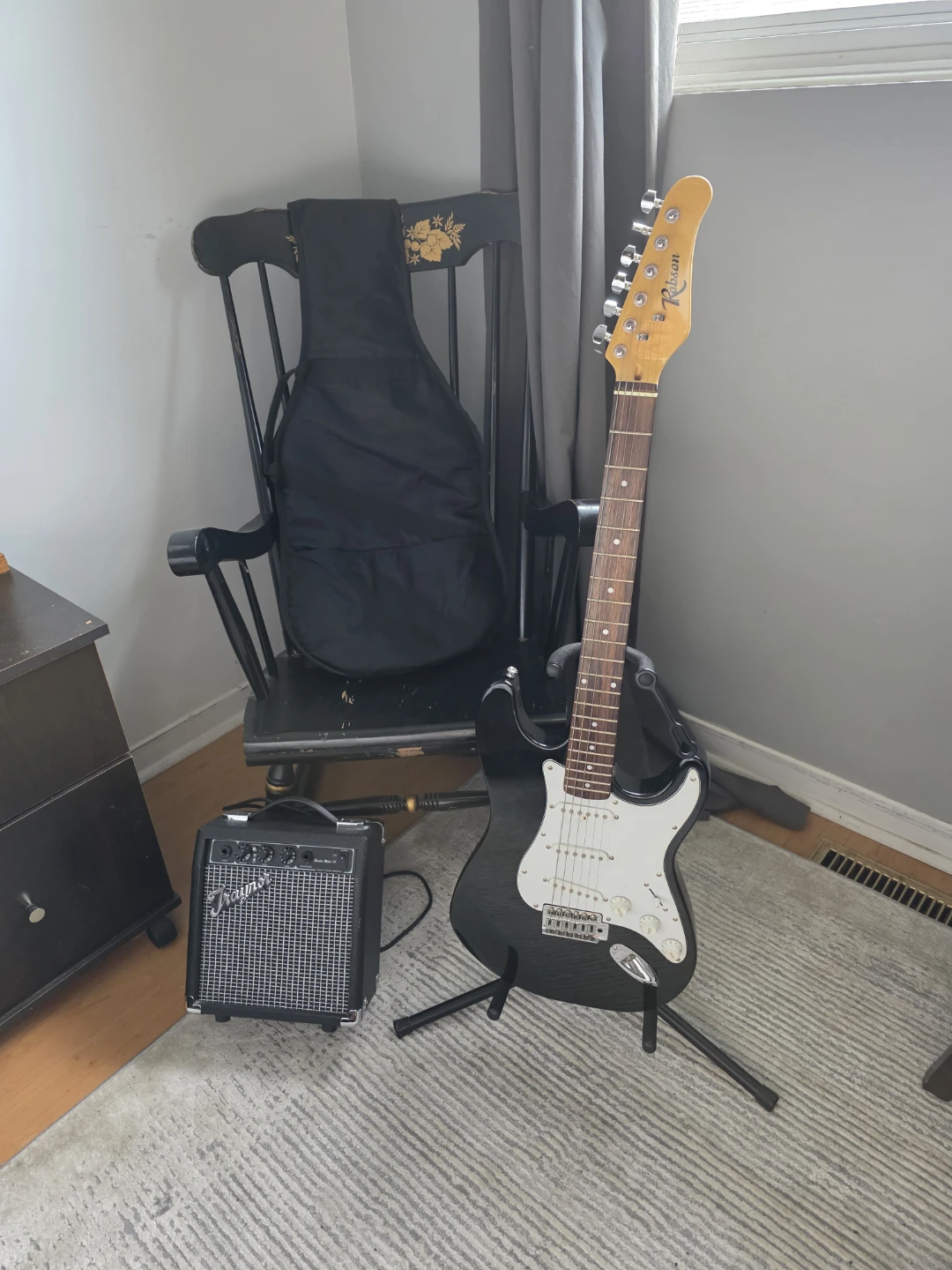 Beautiful electric guitar and amp
