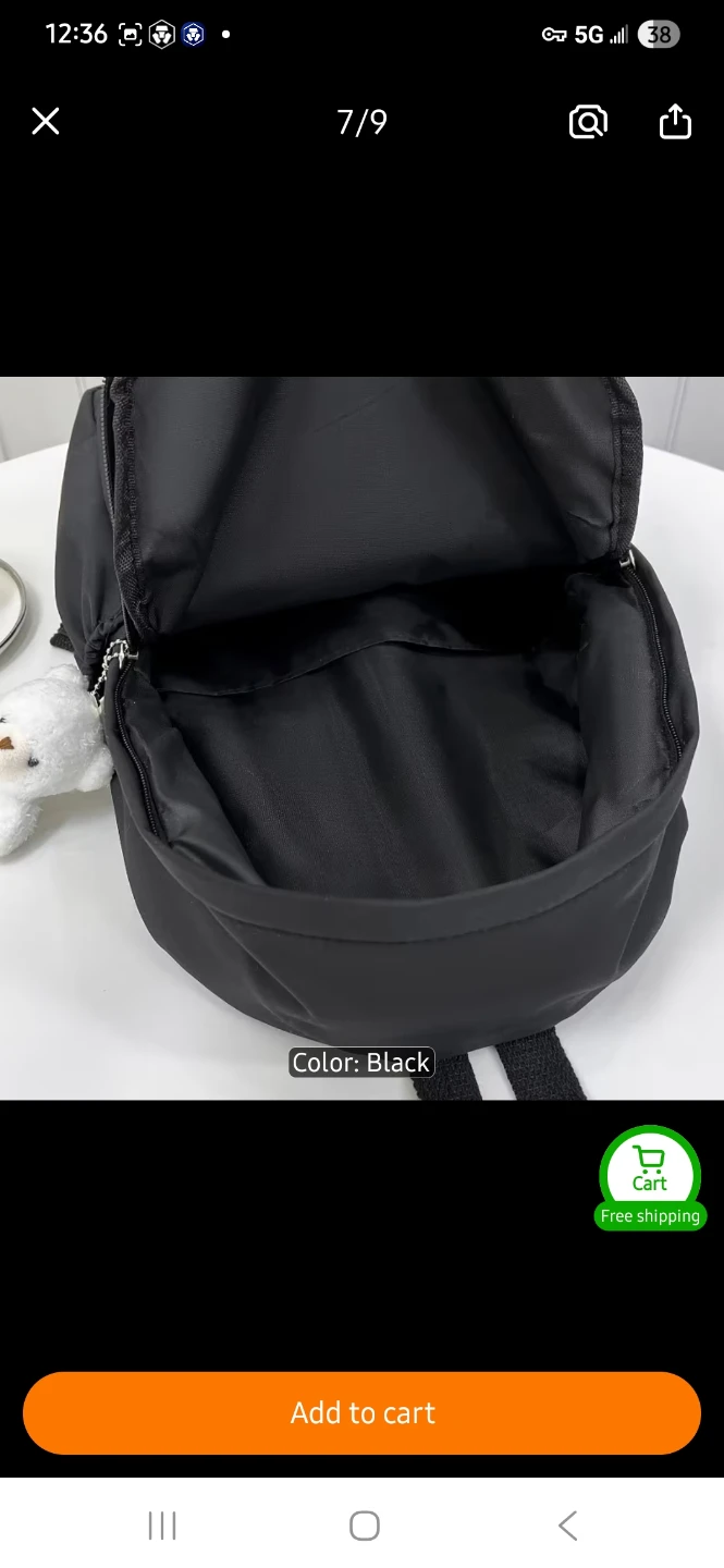 Hello Kitty Black Backpack with Teddy Bear Charm 🐻 - photo 4