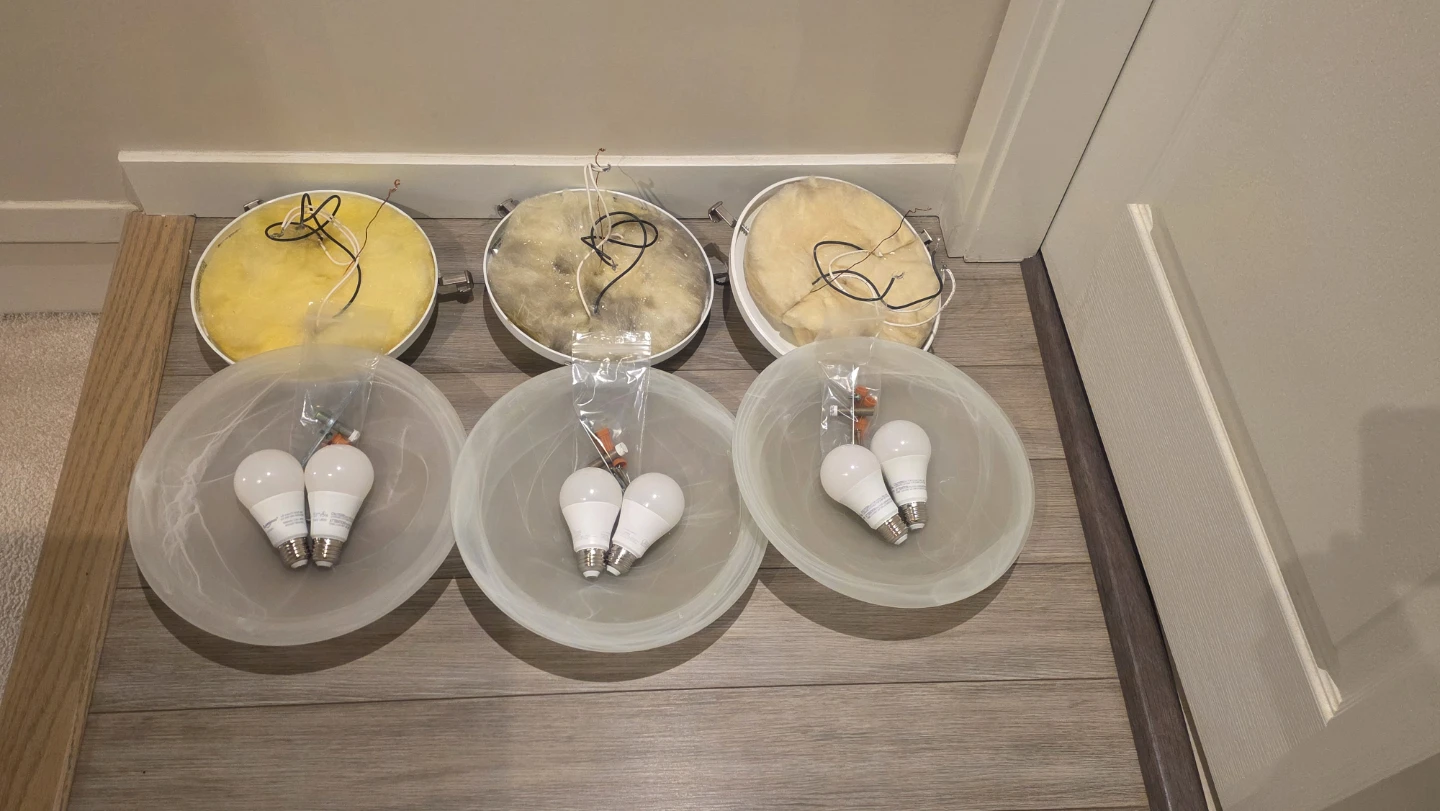 Set of 5 Flush Mount Ceiling Lights with LED Bulbs - photo 4