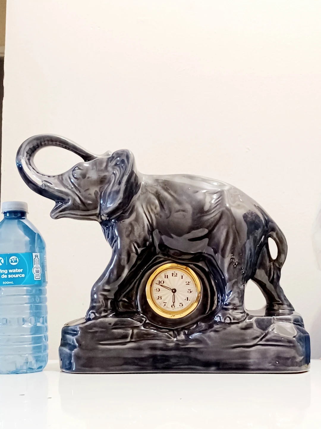 Vintage Ceramic Elephant German Mechanical Clock