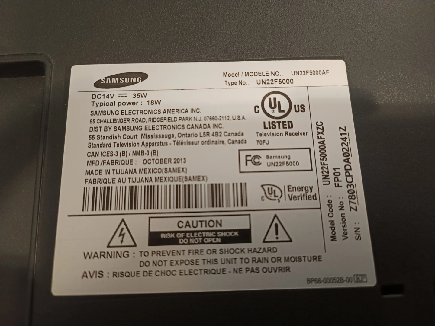Samsung UN22F5000 22-inch LED TV - photo 3