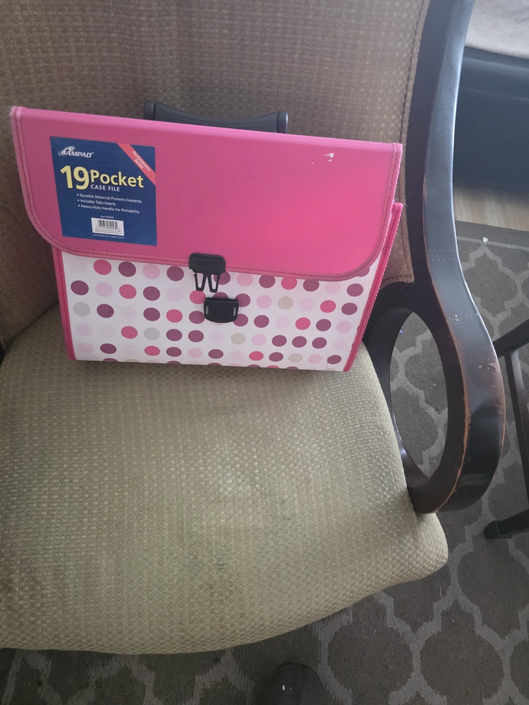 Ampad 19 Pocket Case File Organizer - Pink Polka Dot - photo 4