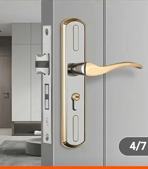 Door Lever Handle with Lock - Titanium Golden Two-Tone - photo 2