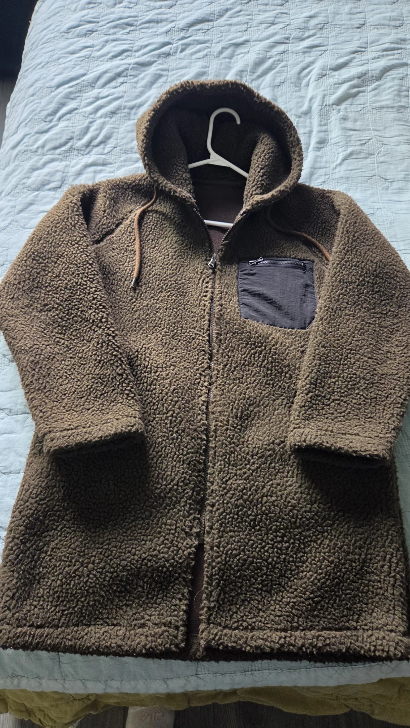 Brown Fleece Jacket with Hood - photo 2