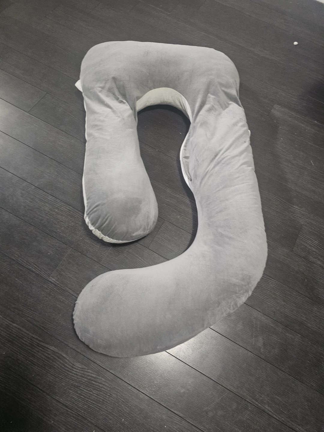 Grey U-Shaped Maternity Pillow