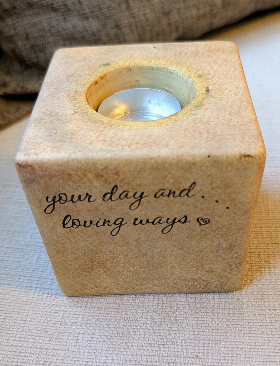 Daughter Tea Light Candle Holder with Inspirational Quote - photo 3