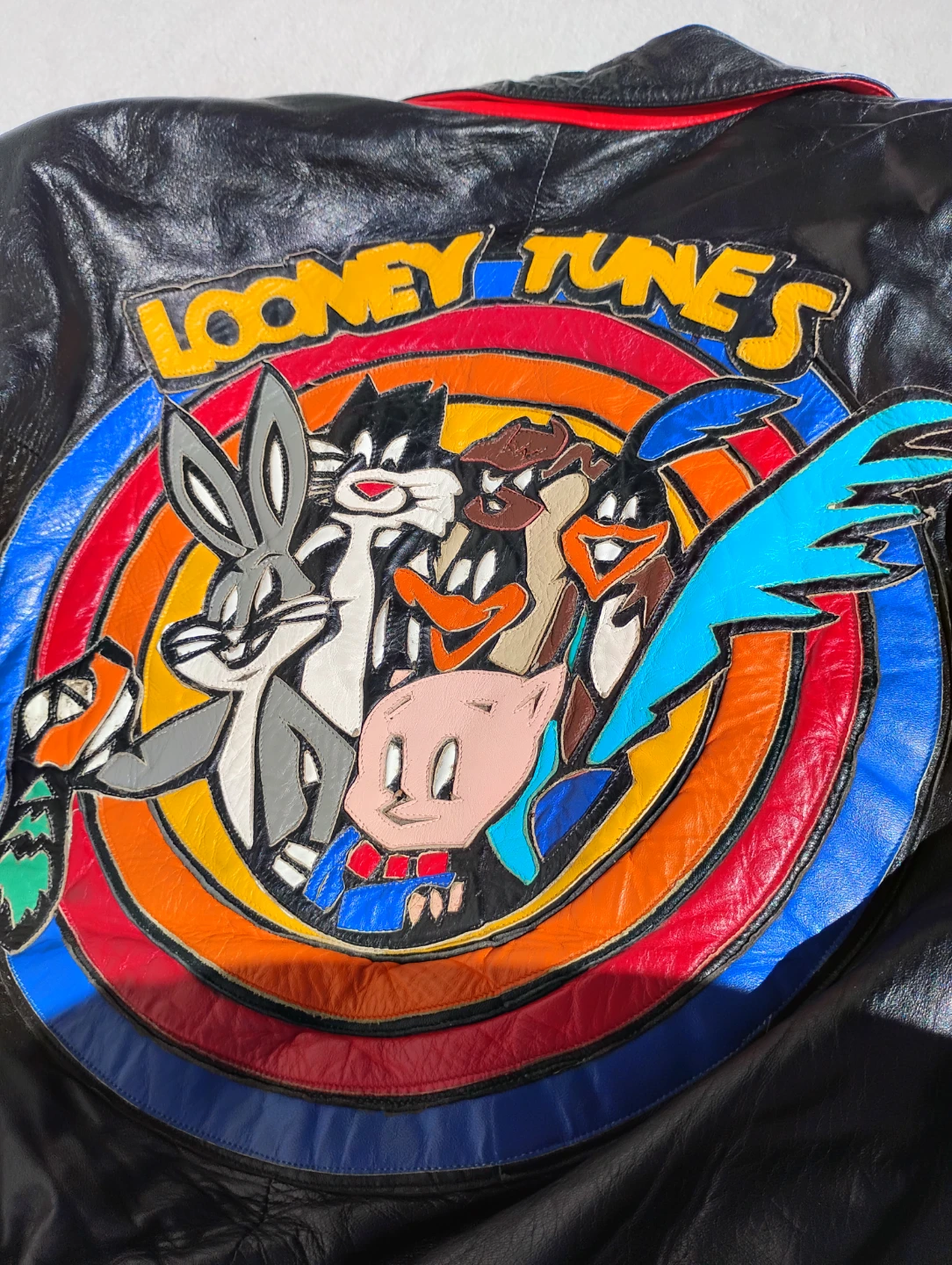 XL Vintage Looney Tunes Leather Jacket