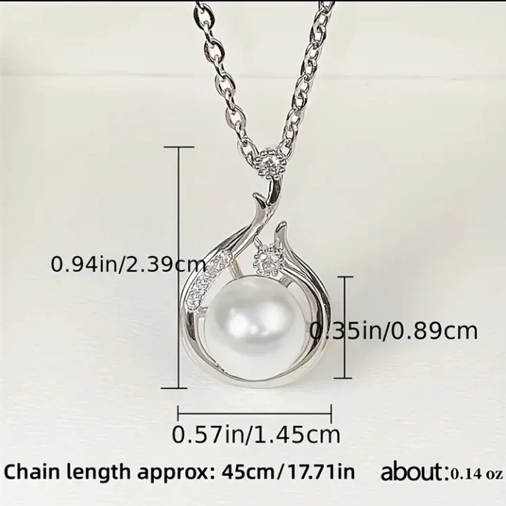 (NEVER USED) Princess Pearl and Diamond Accent Pendant Necklace - photo 4
