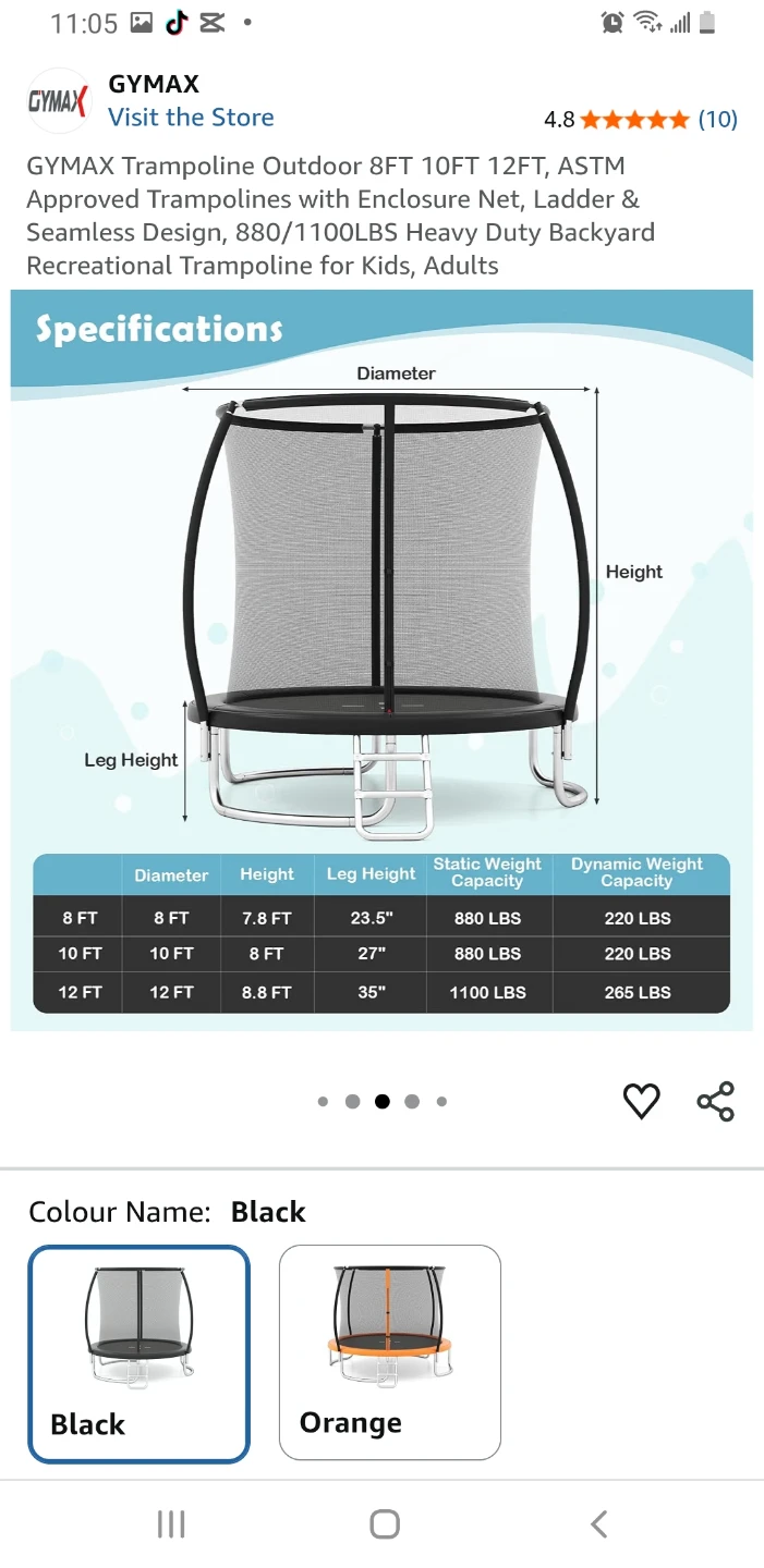 Recreational Trampoline with Safety Enclosure - Brand: GYMAX - photo 5