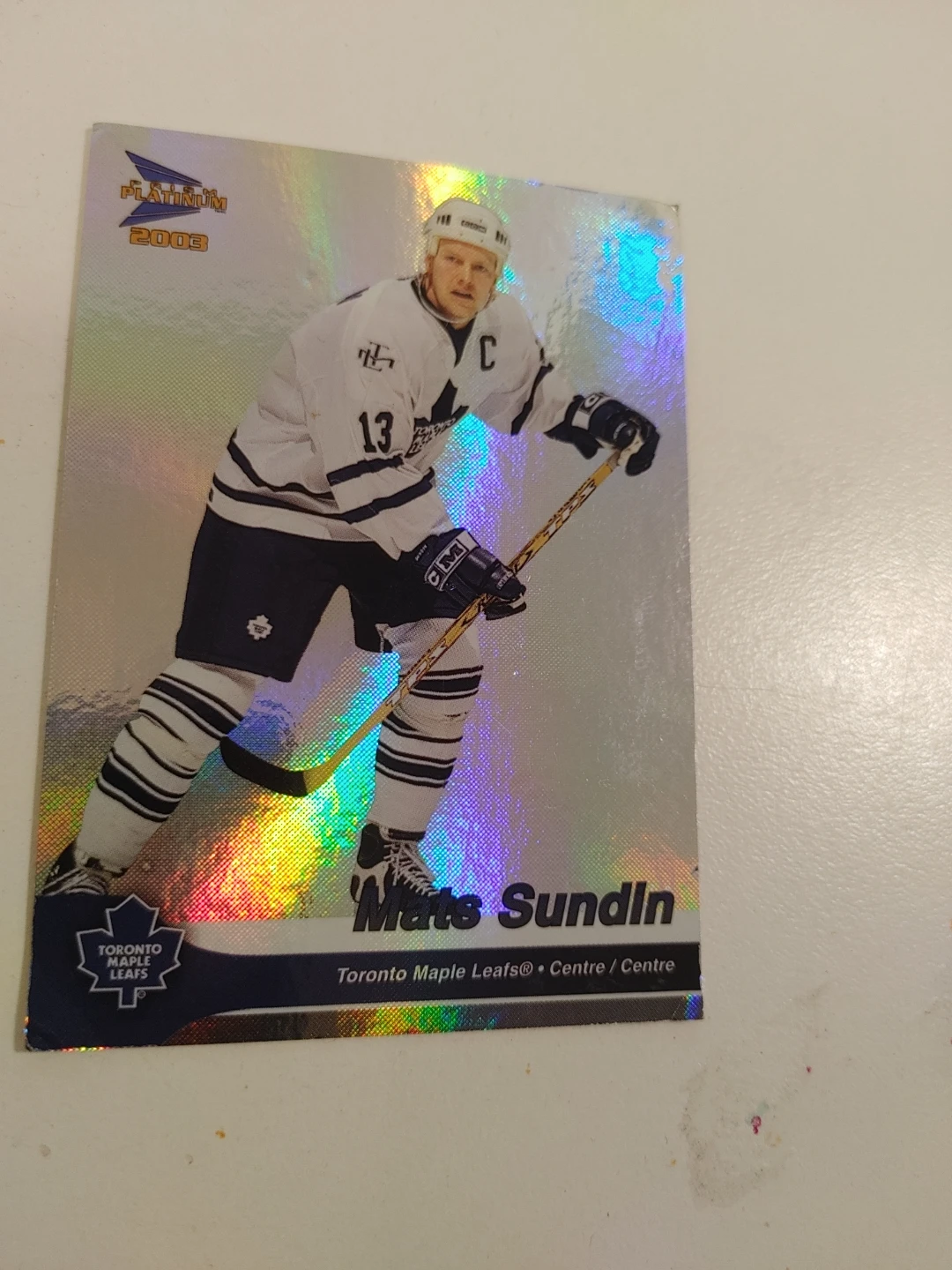 2003 Platinum Mats Sundin Toronto Maple Leafs Hockey Card