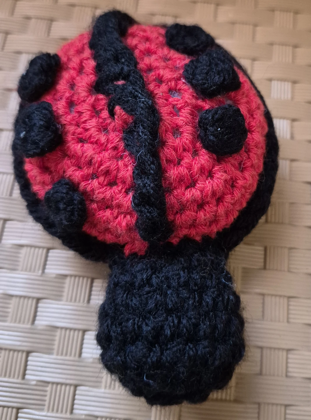 Hand crocheted ladybug plushie large $15 &small $5