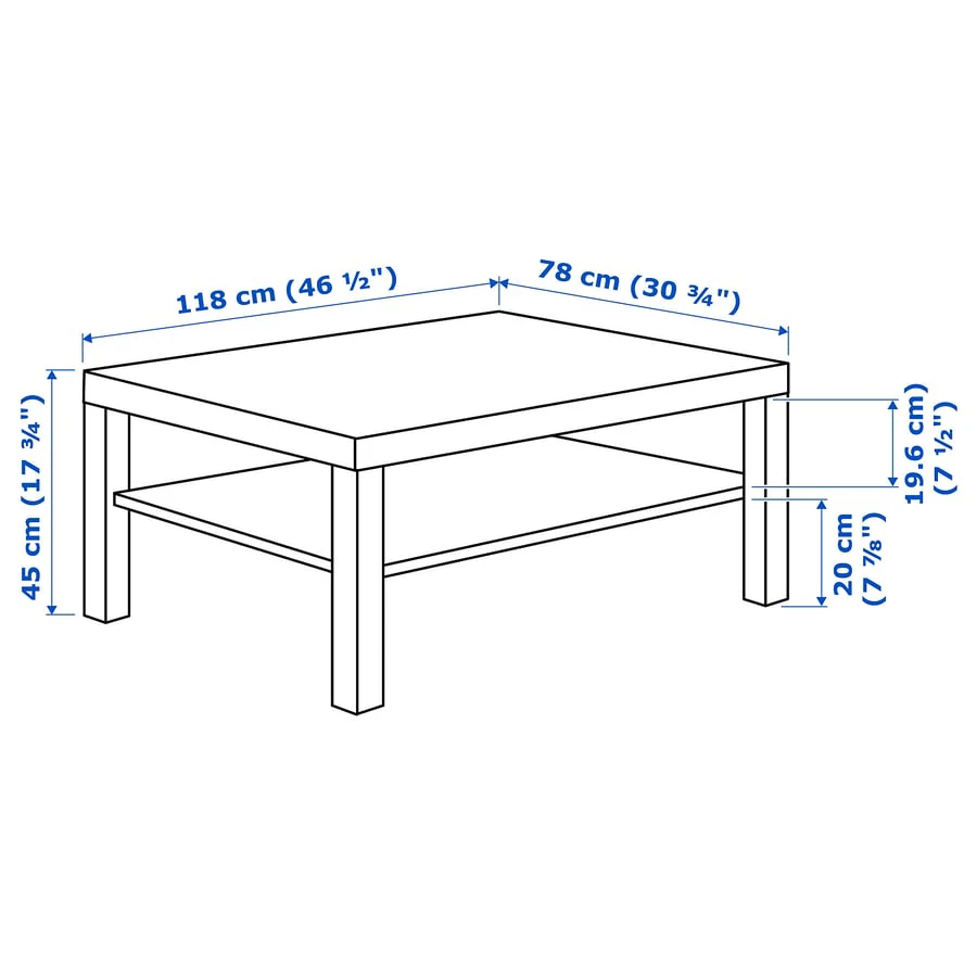 Ikea Black Coffee Table with Shelf - photo 3