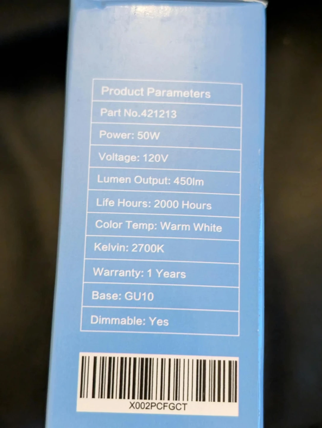 50W 120V Halogen GU10 Warm White Spot Light Bulb - photo 5