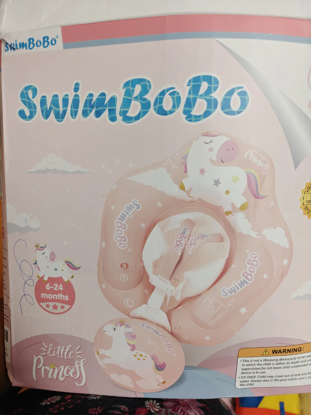 6-24 months baby - toddler swim floaties with canopy - pink - photo 3