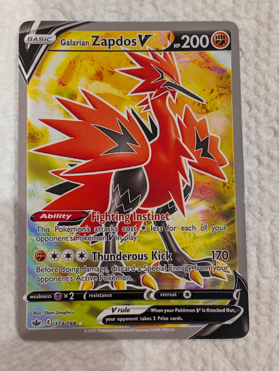 Galarian Zapdos V ( Secret ) Brilliant Star Pokémon Card
