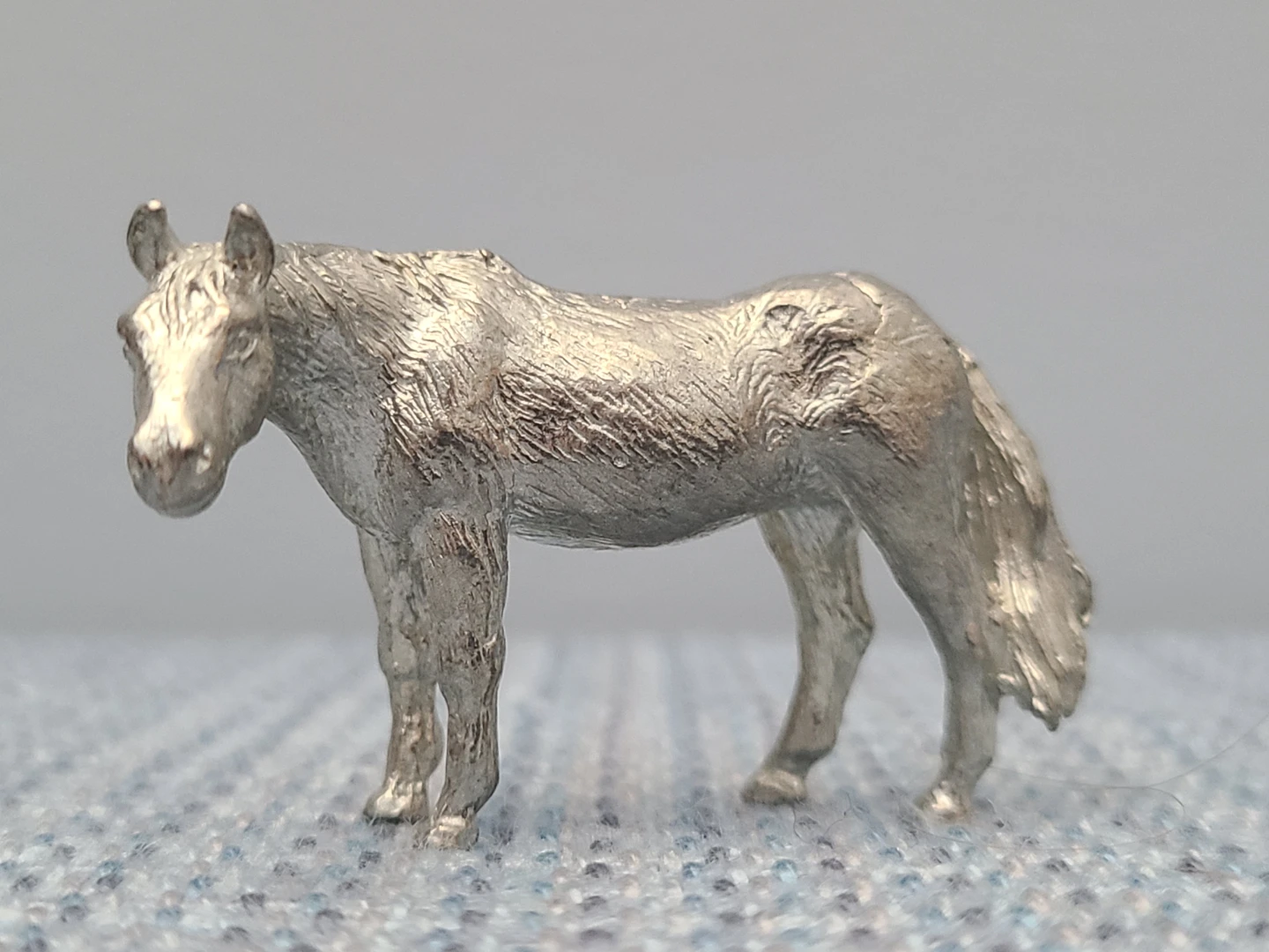 TWO Vintage Pewter Horse Figurines