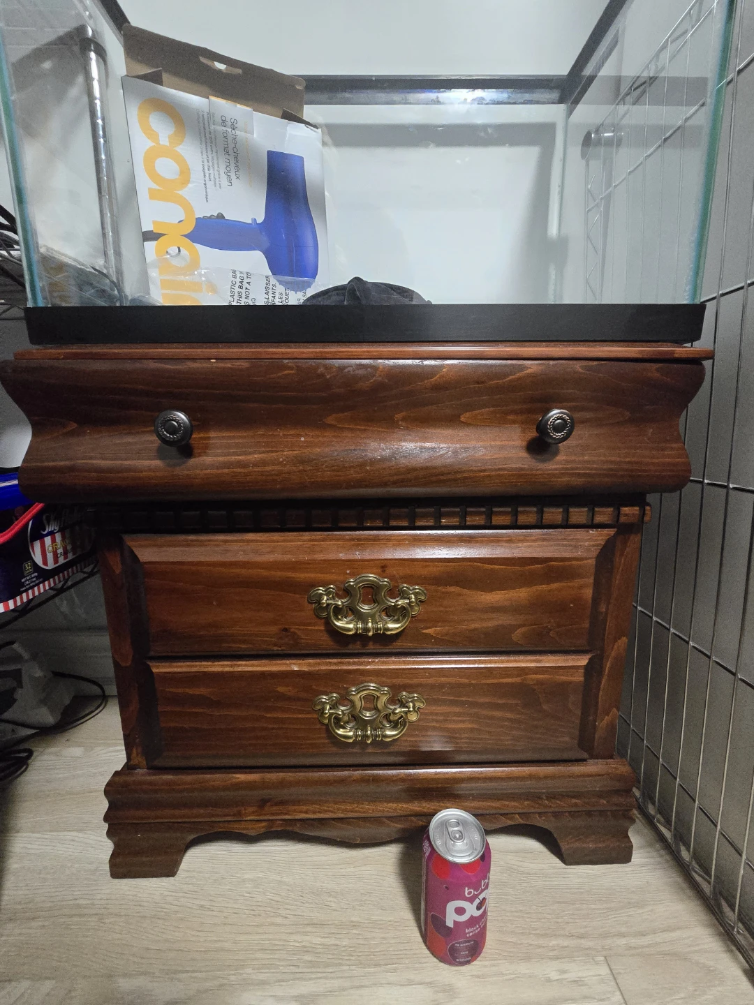 Wooden Nightstand with 2 Drawers