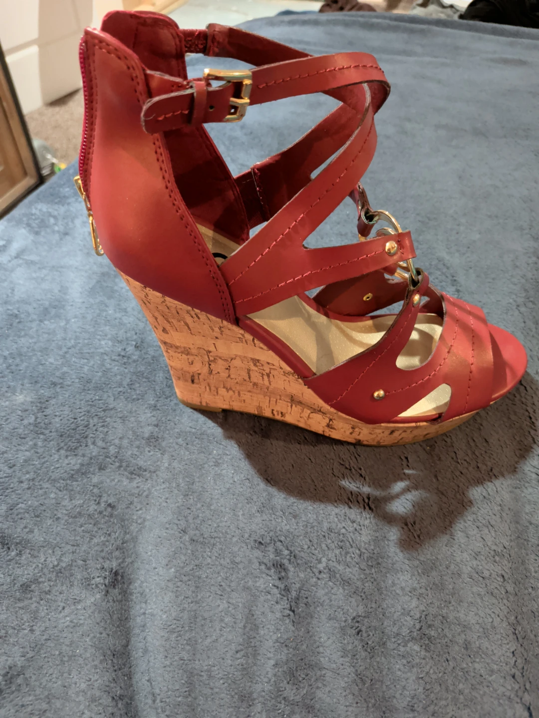 New GBG Los Angeles Red Wedge Sandals - photo 3