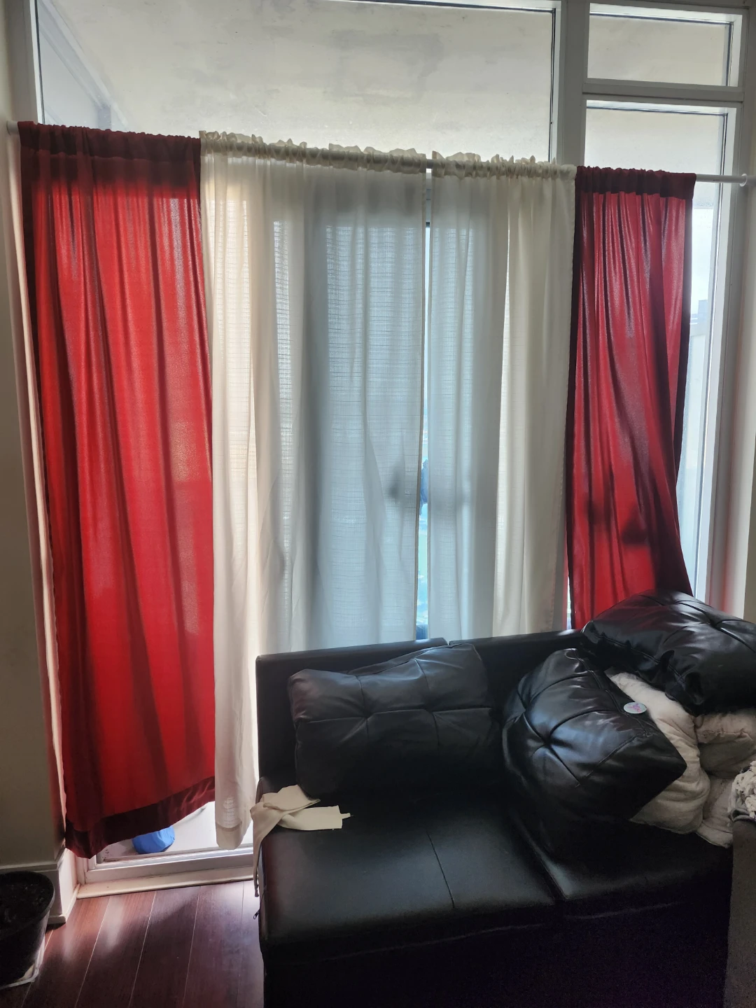 Balcony Curtains - Red and White