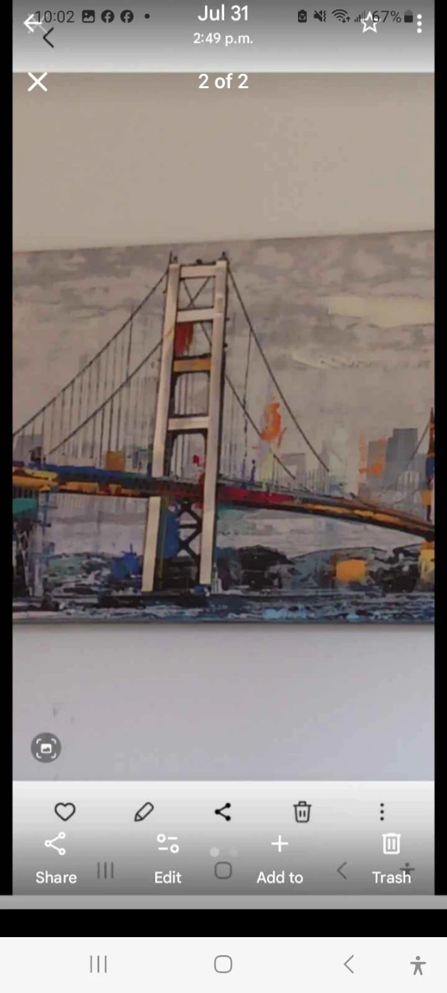 Canvas Wall Art - Golden Gate Bridge - photo 2