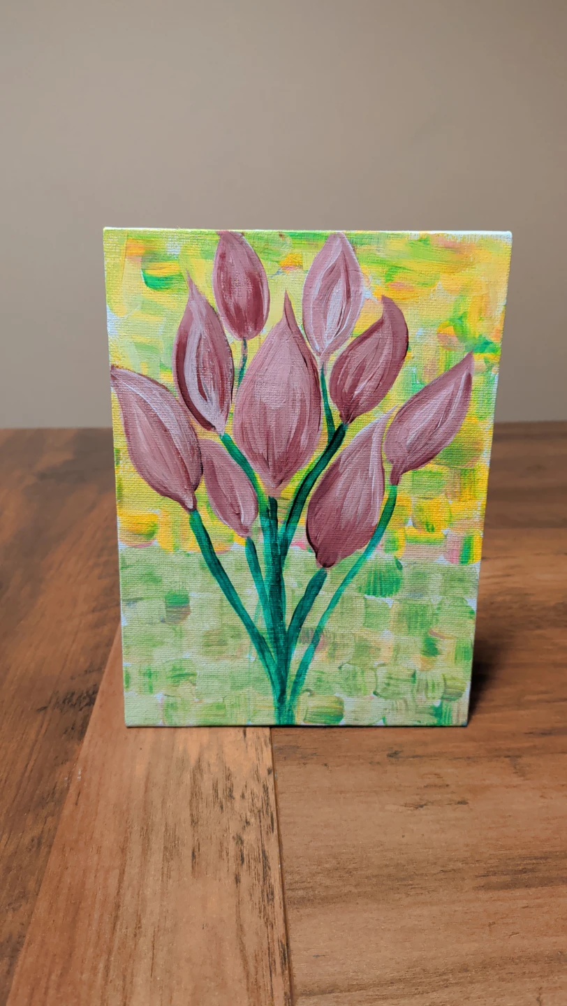 Small Acrylic Painting of Flowers