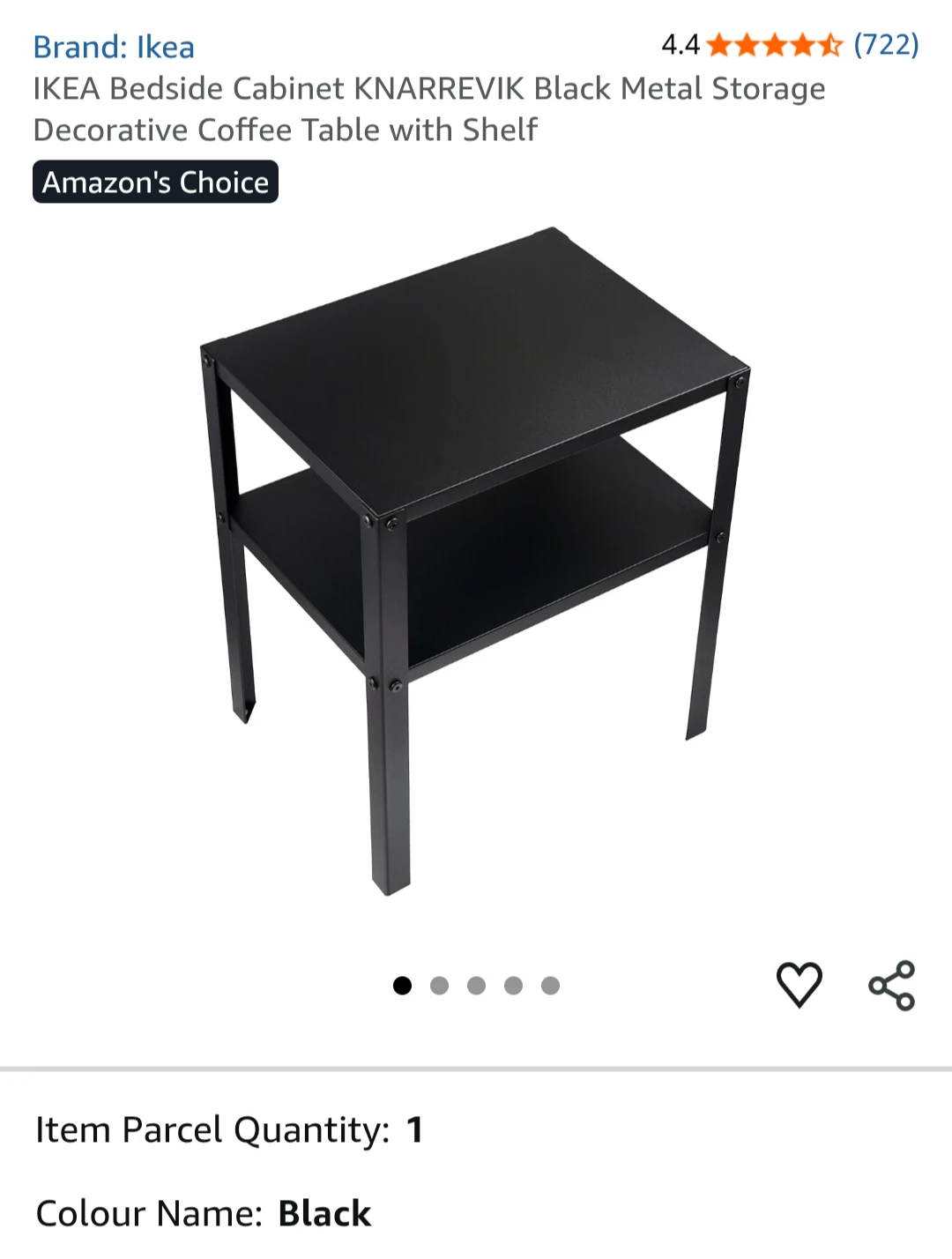 IKEA metal night stand